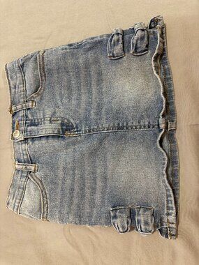 Beautees by Amy Byer Girls Denim Skirt Bow Detail Size 6 SKU045